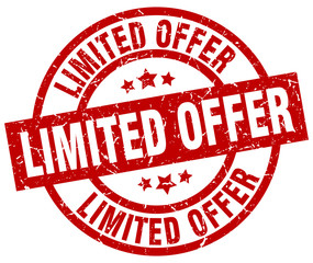 limited offer round red grunge stamp