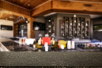 Desk of free space and summer bar 