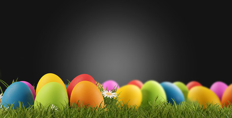 Colorful Easter eggs 3d-illustration