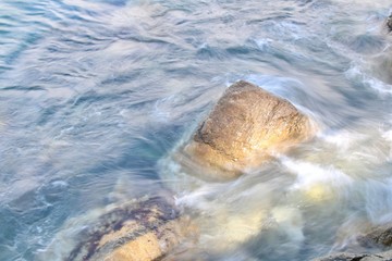 waves on the rocks
