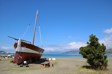 old fishing boat on the beach