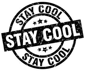 stay cool round grunge black stamp