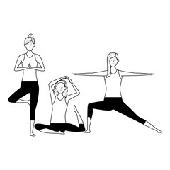 women yoga poses black and white