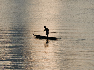 Naklejka premium Morning light at Pak Pra, Thailand