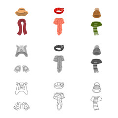 Isolated object of clothes  and texture symbol. Set of clothes  and weather  vector icon for stock.