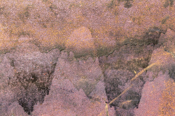 Old cracked rusty damaged painted metal background texture close-up