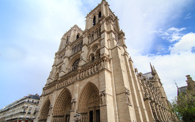 Fototapeta na wymiar Notre Dame de Paris (Notre Dame Cathedral) in France