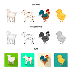 Vector design of breeding and kitchen  symbol. Collection of breeding and organic  vector icon for stock.