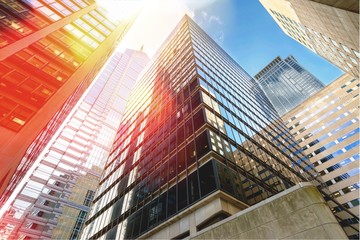 Modern office buildings in city