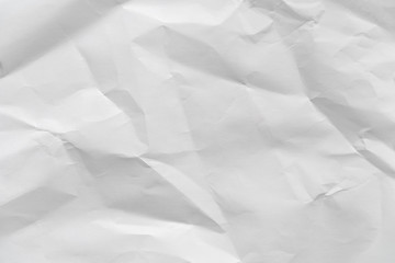 Crumpled white paper background texture