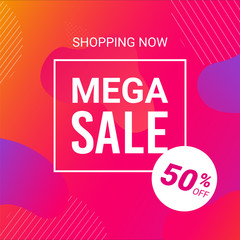 Sale banner, poster template design, big sale special offer, end of season special offer banner vector illustration