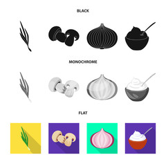 Vector design of taste and product icon. Set of taste and cooking vector icon for stock.