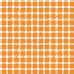 Cercles muraux Orange Motif sans couture à carreaux de buffle orange - Motif à carreaux de buffle classique