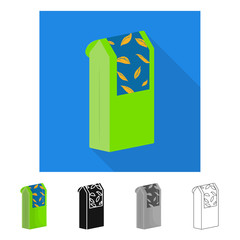 Vector design of box and tea symbol. Set of box and homeopathy vector icon for stock.