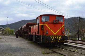 Fototapeta na wymiar freight train at the station