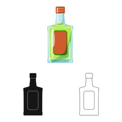 Vector design of bottle and alcohol logo. Collection of bottle and vodka  vector icon for stock.