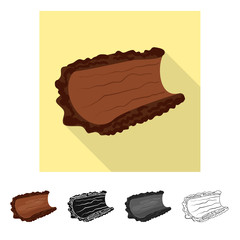 Isolated object of bark  and piece sign. Set of bark  and lumber  vector icon for stock.