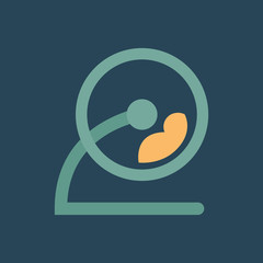 Silhouette icon hamster in wheel