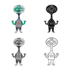 Vector design of alien  and astronaut  logo. Set of alien  and cute stock symbol for web.