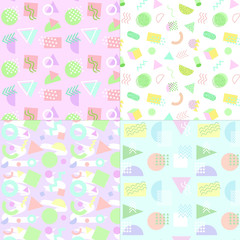Memphis style pastel patterns