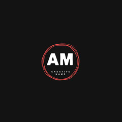 A M AM Initial logo hand draw template vector