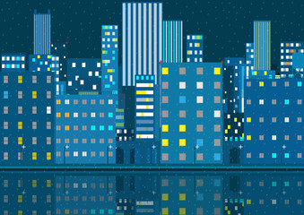 night city card. Vector illustration