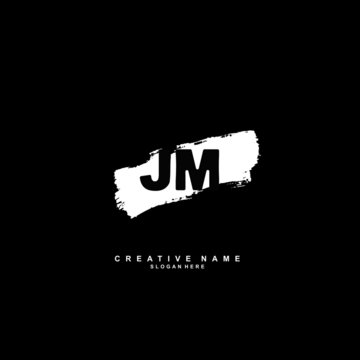 J M JM Initial logo hand draw template vector