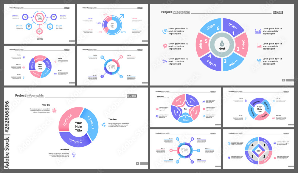 Poster set of workflow or teamwork concept infographic charts