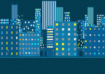 night city card. Vector illustration