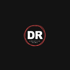D R DR Initial logo template vector