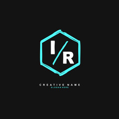 I R IR Initial logo template vector