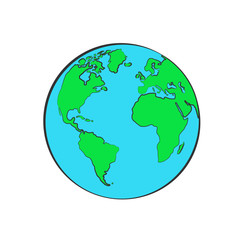 Vector globe icon of the world