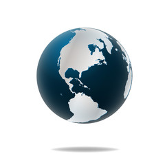 Vector globe icon of the world