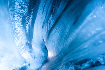 The polar arctic Northern ice cave in Norway Svalbard in Longyearbyen city  
