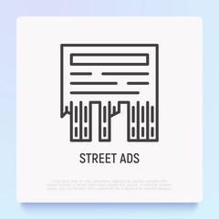 Obraz premium Street ads thin line icon. Modern vector illustration.
