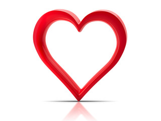 Red heart. Symbol of love. Volumetric 3D heart. 3d render, 3D image, 3D model