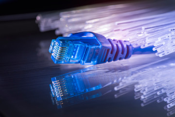 network cable with high tech technology color background