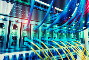 optical fibre information technology equipment in data center