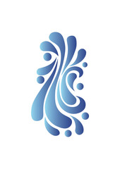 Abstract design of different types of water shapes in white background