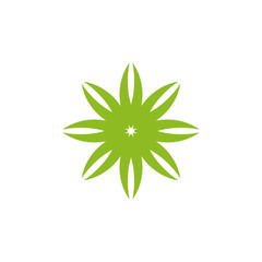 Flower icon logo design template