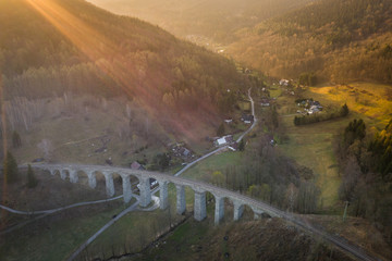 The railway viaduct was built near the village of Novina on the line from Liberec to Česká Lípa...