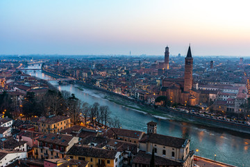 Fototapeta premium Beautiful sunset view of Verona, Veneto region, Italy
