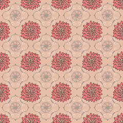 flower seamless pattern vector background wallpaper rosy brown