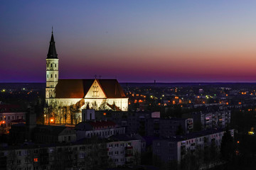 Obraz premium Siauliai, Lithuania Cathedral of Saints Peter and Paul and skyline.