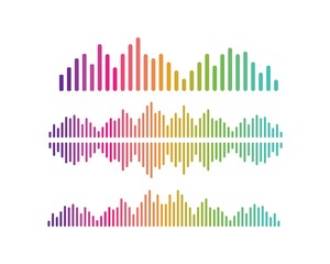 sound wave,pulse ilustration logo vector icon
