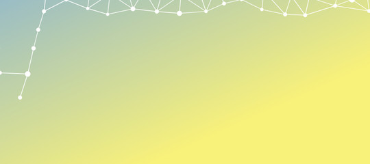 Abstrakt verbundene Punkte auf farbigem Hintergrund, technisch abstrakter Hintergrund. Technologiekonzept, LowPoly, Polygone, Dreiecke, Netzwerk, Soziales Netzwerk, IOT, Internet