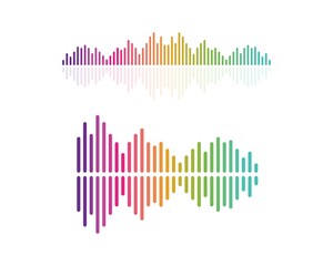 sound wave,pulse ilustration logo vector icon