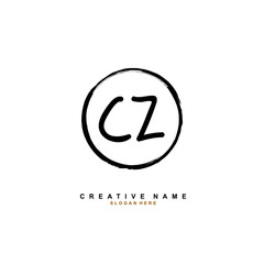 C Z CZ Initial logo template vector