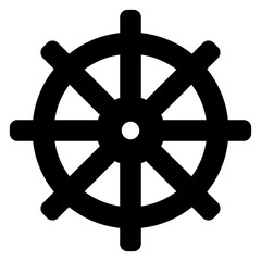 Ship's steering wheel icon. Sea icon vector design