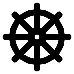 Obraz premium Ship's steering wheel icon. Sea icon vector design
